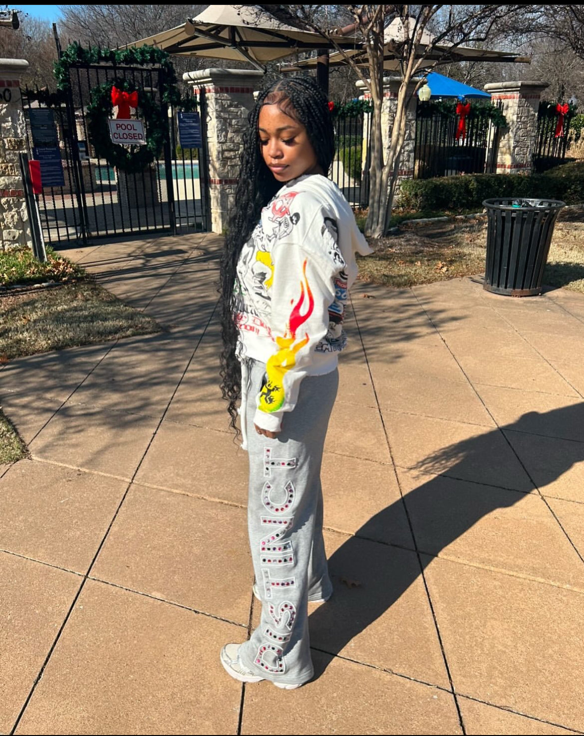 Living Distinct gemstone roadwork sweatpants pants